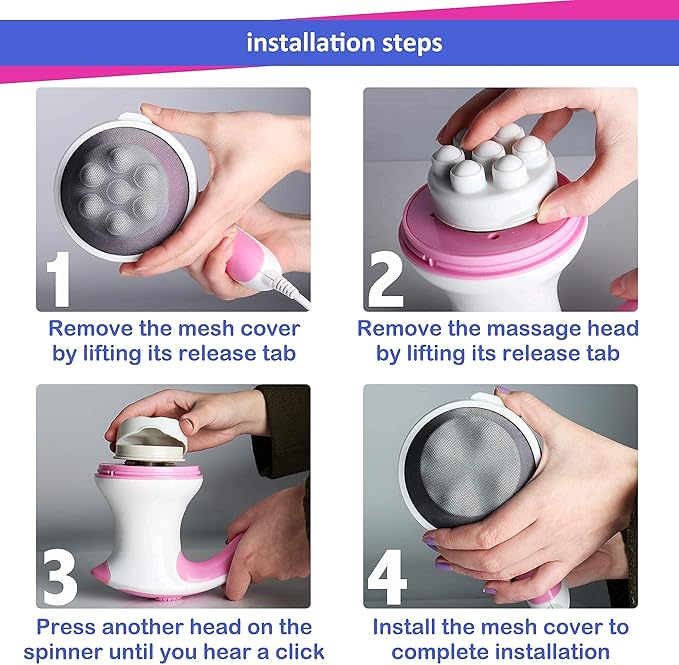 KINGSWELL Handheld Electric Deep Massager Portable Body Electric Body Massager with 3 Different Massage Heads Suitable for Home Gym and Office
