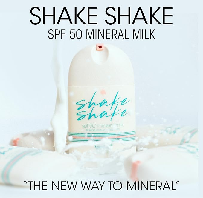 Vacation Shake Shake SPF 50 Mineral Milk Face Sunscreen Non-Comedogenic Streak-Free Water-Resistant Broad Spectrum Sun Block Non-Nano Zinc Formula Vegan Moisturizer with SPF 1.7 Fl. Oz.