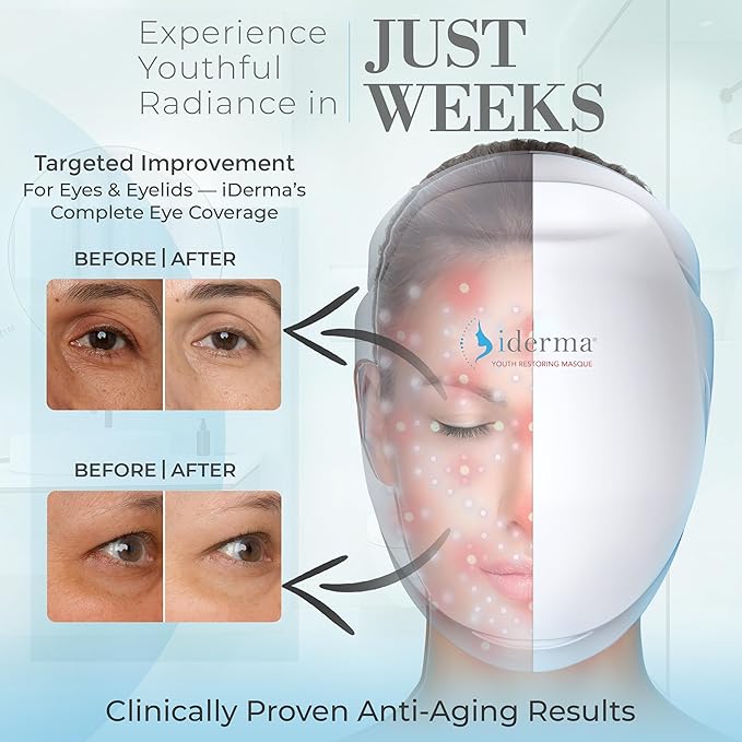 Red Light Therapy for Face – LED Face Mask for Eyes Neck &amp Skin | Infrared Therapy Mask for Anti-Aging Wrinkles Skin Rejuvenation