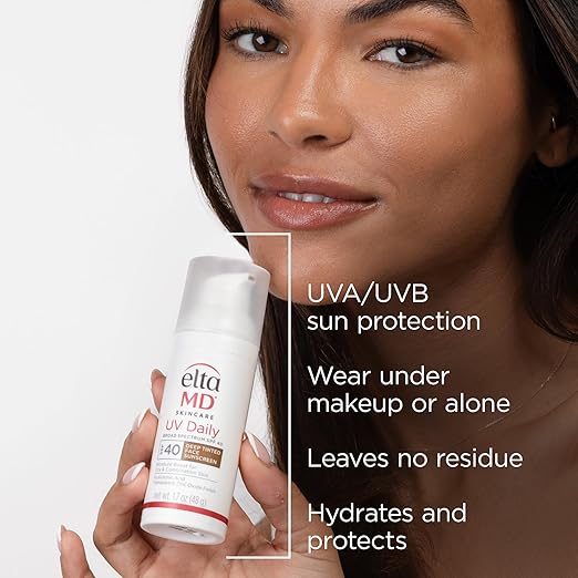 EltaMD UV Daily Face Sunscreen with Transparent Zinc Oxide and Hyaluronic Acid Moisturizes and Protects Great for Dry Combination and Normal Skin