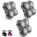 3Pack Pro 4 Shaver Replacement Heads for Skull Shaver Replacement Blade for Pitbull Gold PRO Silver PRO Platinum PRO Butterfly Kiss PRO Head Shavers Floating 4 Heads Self-Sharpening Blades