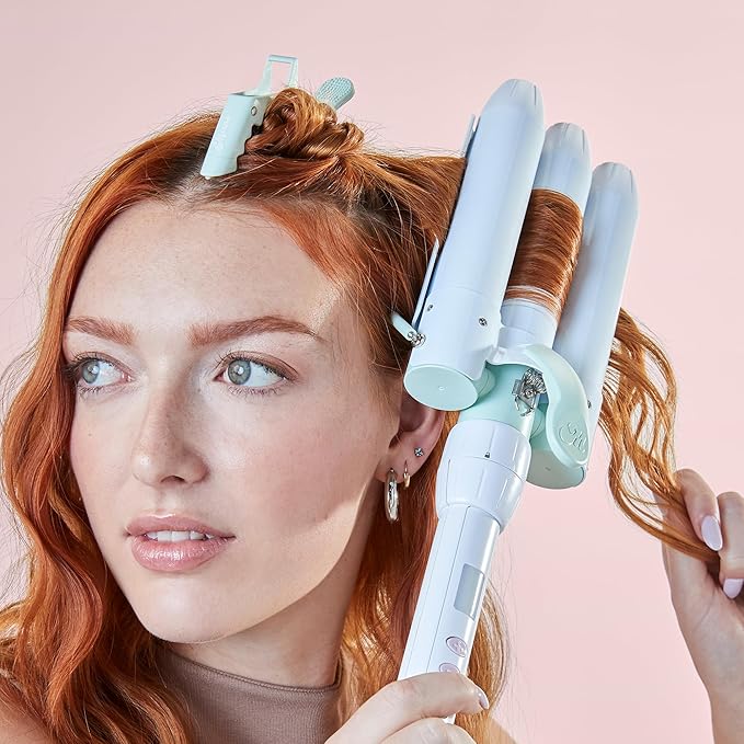Mane Straightener Trio Set – Multi-Use Flat Iron for Straightening Curling &amp Waving + Heat-Resistant Sleeve for Safe Storing + Heat-Resistant Tool Mat for Surface Protection