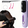 Go Brush Pro Hair Straightening Brush Portable Cordless Mini Straightener 3 Temp Auto Shut-Off Anti-Frizz Ideal for On-The-Go Styling