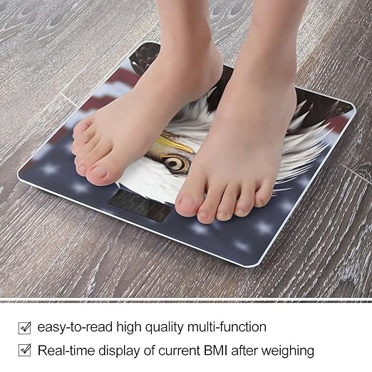 Bald Eagle Smart Scale for Body Weight Accurate Bathroom Scale with LED Display Digital Weight Scales Weighing Machine High Precision Scales for Bath Home
