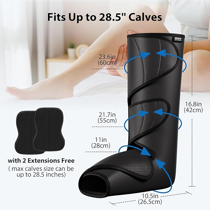 CINCOM Leg Massager for Circulation and Pain Relief Air Compression Calf Foot Leg Massagers with Handheld Controller Legs Circulation Machine