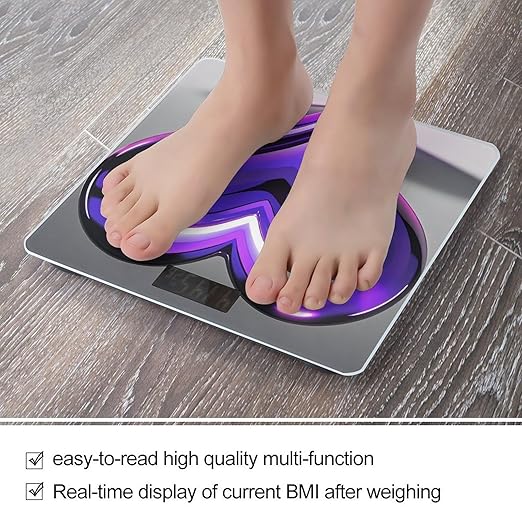 Purple Hearts Smart Scale for Body Weight Accurate Bathroom Scale with LED Display Digital Weight Scales Weighing Machine High Precision Scales for Bath Home