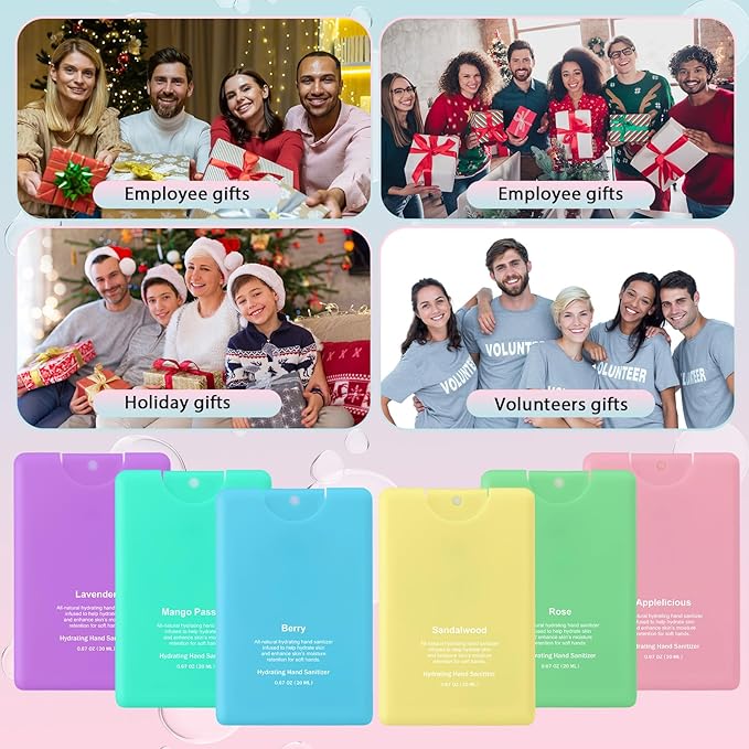 Dansib 24 Pack Hand Sanitizer Spray Bulk Travel Size Hand Sanitizer Mini Pocket Spray Gifts for Coworker Staff Teacher Holiday Favor(Multicolor24 Pcs)