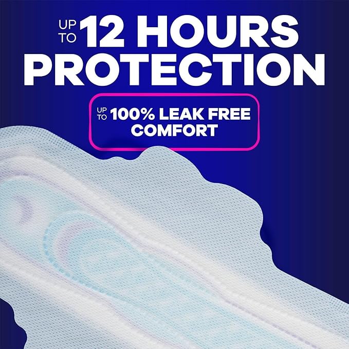 Always Ultra Thin Extra Heavy Overnight Pads with Wings Size 5 72 Count