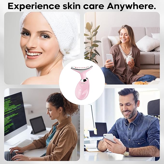 Facial Massager Portable Face Neck Massager Wand for Skin Care(Light Pink)