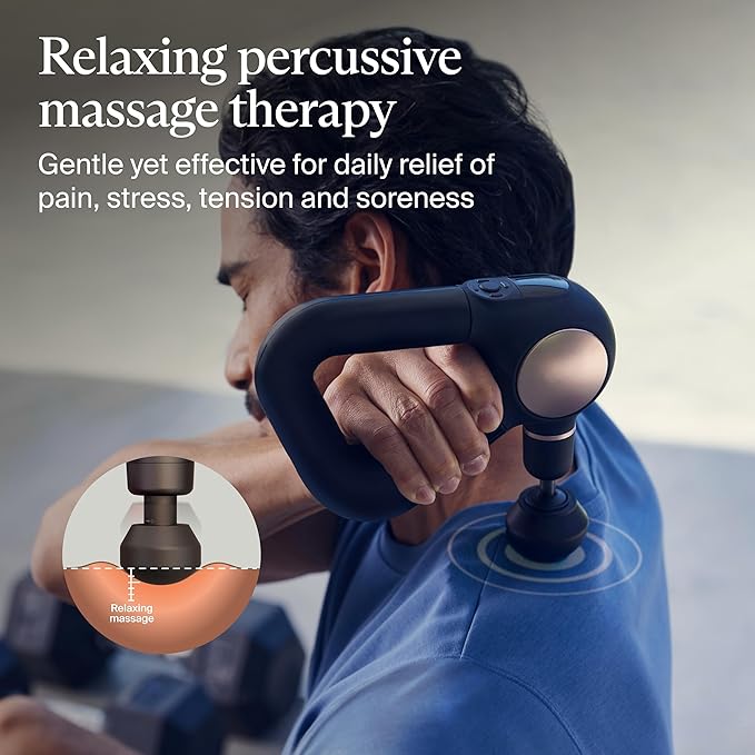 TheraGun Sense (1st Generation) by Therabody - Deep Tissue Massage Gun with Preloaded Routines for Stress Relief Pain Relief &amp Muscle Soreness in Neck Back Leg Knee and Shoulder (Black)