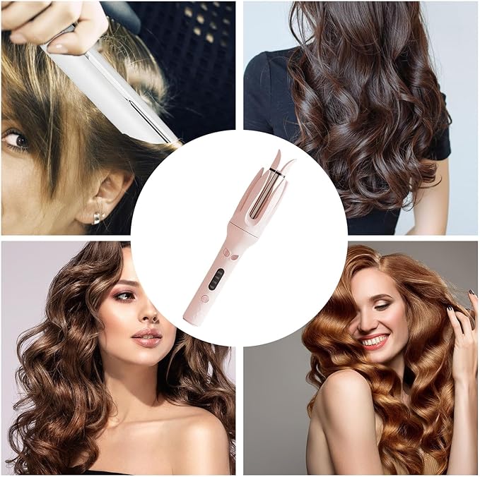 Rotating Barrel Curling Wand - Hair Curling Iron with Anti Scald Features Hair Curler Wand | Automatic Curling Tool with 4 Temperature Levels Perfect for Achieving Stunning Curls and Waves with Ease