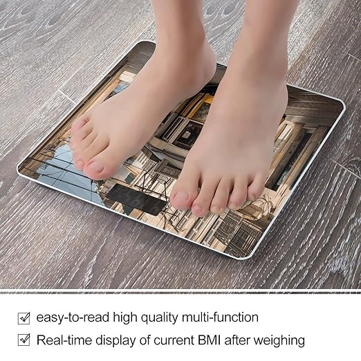 Lisbon Tram Smart Scale for Body Weight Accurate Bathroom Scale with LED Display Digital Weight Scales Weighing Machine High Precision Scales for Bath Home