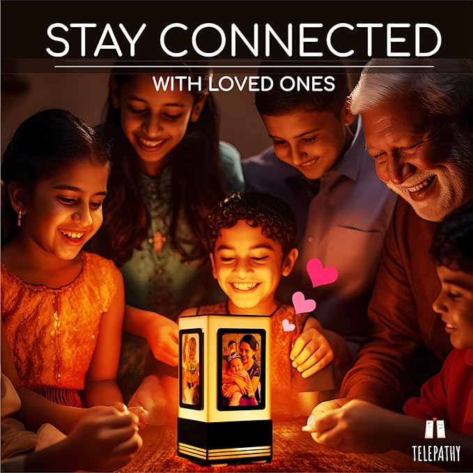 Telepathy® - Friendship Lamp® with 4 Insertable Photos - No Subscription Needed | Long Distance Wi-Fi Lights (Set of 3)