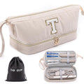 Initial Personalized Hair Dryer CaseDouble-Layer Hair Tools Travel Carrying Case for Shark FlexStyle/SmoothStyle with Hair Dryer Bag - Hair Air Wrap Dryer Case Flat Curling Iron Travel Organizer