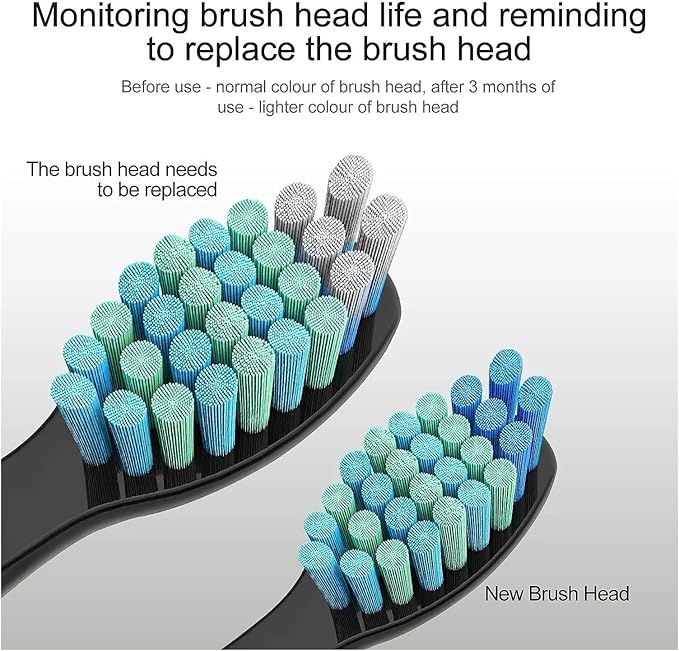 Electric Toothbrush Replacement Heads Compatible for SG910/507/958/515/949/575/55116pcs(16pcs Black B)