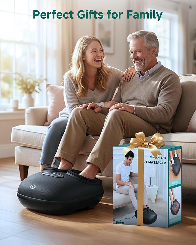 Snailax Shiatsu Foot Massager with Heat Deep Kneading Compression Vibration Electric Feet Massage Machine for Plantar FasciitisNeuropathyFoot WarmerRemote ControlSize 13Mother's Day Gifts