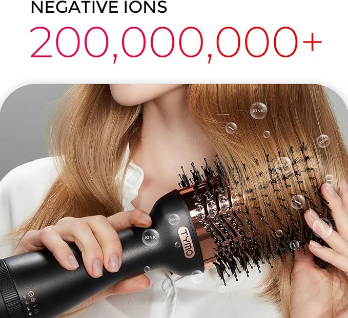 TYMO Hair Dryer Brush Blow Dryer Brush in One 4 in 1 Ionic Hairdryer and Styler Volumizer with Oval Titanium Barrel Hot Air Straightener for Smooth Frizz-Free Blowout Gold