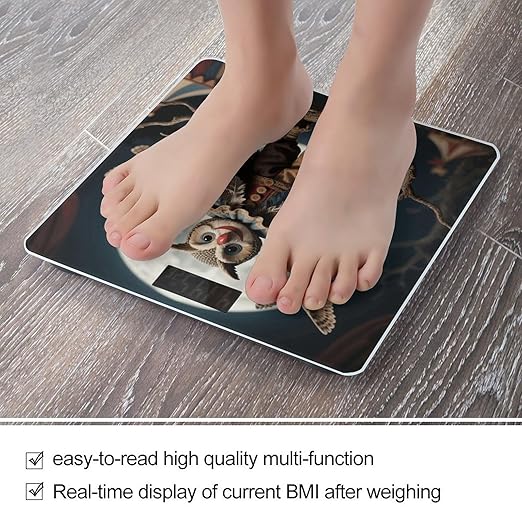 Moon &amp Gravestone Clown Scale for Body Weight Sturdy Tempered Glass Weighing Scales with LCD Display Accurate Digital Bathroom Scale Convenient Body Fat Smart Scales Easy Read