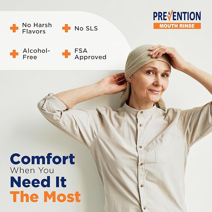 Prevention Oncology Alcohol Free Mouthwash Soothing Gentle &amp Moisturizing Mouthsore and Dry Mouth Mouthwash Specially Formulated for Patients Undergoing Oncology Treatment - 2-Pack