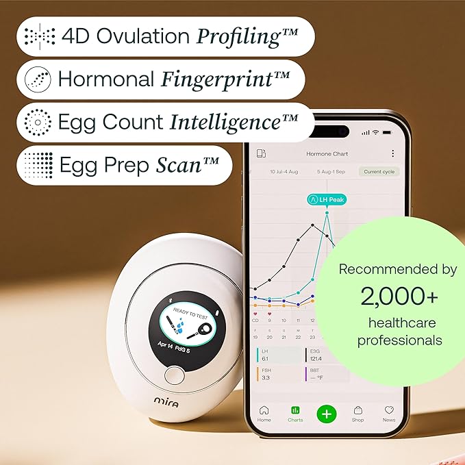Mira Ultra4 Fertility Monitor &amp Ovulation Test Kit Track 4 Key Fertility Hormones LH PdG E3G and FSH for Family Planning &amp Pregnancy Digital Results at Home with the Analyzer + Mira App
