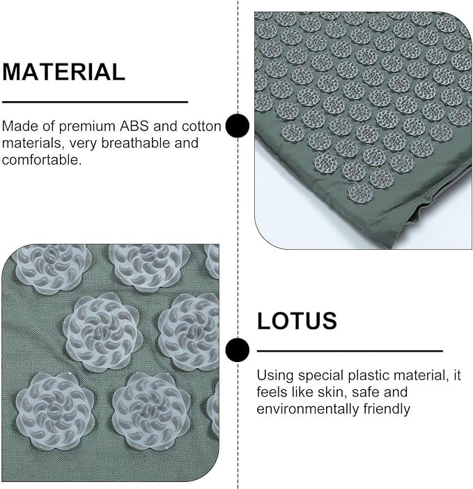 Acupoint Massage Mat Shiatsu Massage Pillow Set with Carry Bag for Back and Body Relaxation Therapy