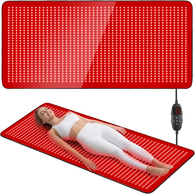 Full Body Red Light Therapy Mat 2in1 LEDs (660nm&amp 850nm) Red Light Therapy Blanket 76.8” x 33.4” Premium Material Adjustable Timer &amp Intensity