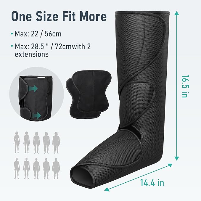 QUINEAR Leg Massager with Heat and Air CompressionFoot and Calf Massager for Circulation and PainCompression Boots with 3modes and 3 Intensities