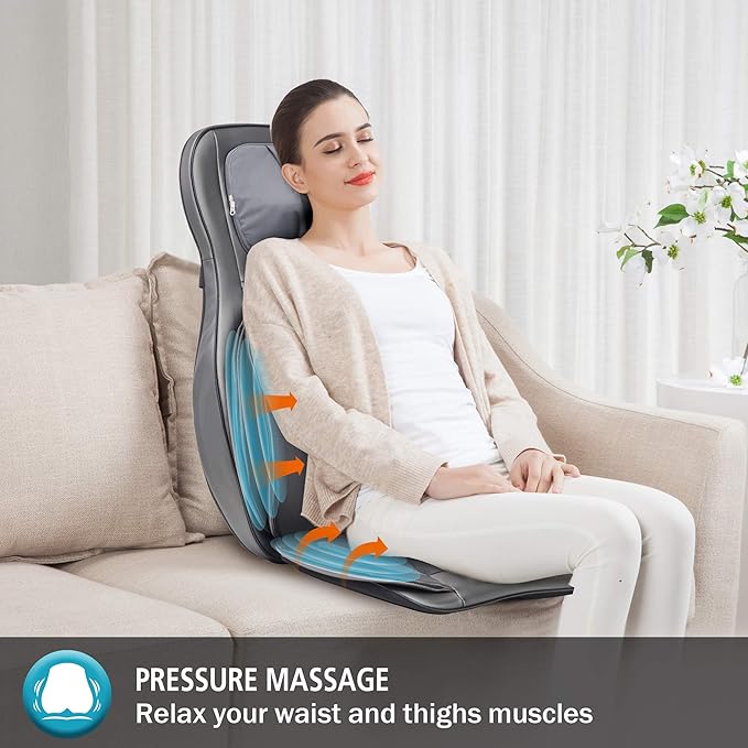 COMFIER Neck and Back Massager with HeatShiatsu Massage Chair Pad Portable with Compress Electric Scalp Massager Waterproof Electric Scal with Mutlti-Modes Vibration Handheld Portable Head Scratch