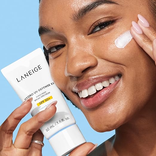 LANEIGE Hydro UV Defense Sunscreen SPF 50+ Hypoallergenic &amp Dermatologist-Tested Korean Broad Spectrum Sun Protection with No White Cast