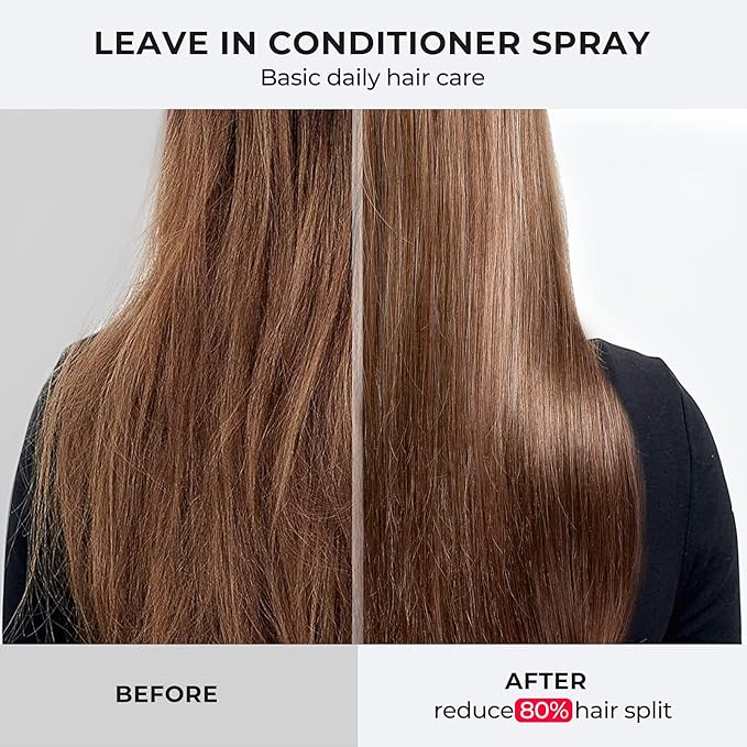 TYMO Heat Protectant Spray for Hair + Ring Hair Straightener Brush
