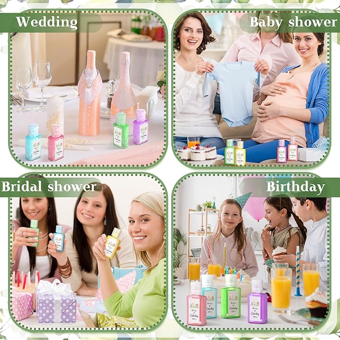 Gejoy 48 Pcs Jungle Animal Mini Hand Sanitizer Bulk Baby Shower Favors for Guest Hand Sanitizer Party Favors 1fl oz Travel Size Thank You Hand Soap Gift for Personalized Baby Shower Party Supplies
