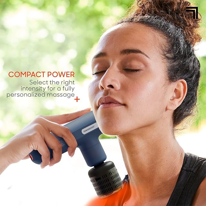 Sharper Image Recovery &amp Wellness Massager Bundle - Powerboost Max with 6 Attachments &amp Powerboost Move with Hot + Cold Therapy| Deep Tissue Percussion Massage Gun| Muscle Relief Workout Recov