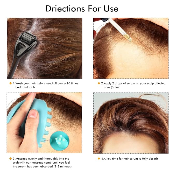 Hair Growth Kit Biotin Hair Growth Oil Serum Hair Scalp Massager Helps absorb Hair Growth Oil Serum