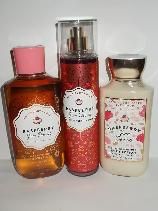 Bath and Body Works - Raspberry Jam Donut - Daily Trio - Spring – 2021