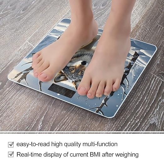 Winter Wolf Smart Scale for Body Weight Accurate Bathroom Scale with LED Display Digital Weight Scales Weighing Machine High Precision Scales for Bath Home