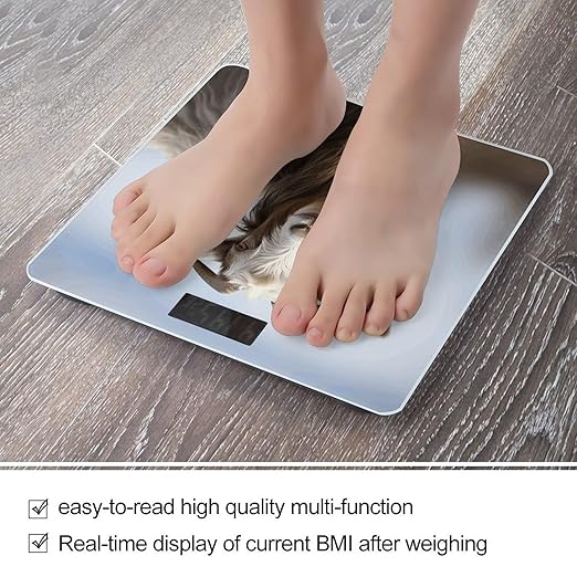Animal Goat Bathroom Scale Large LCD Backlight Display Digital Scale Rounded Corners Body Scales Automatic Power On/Off Bathroom Scales for Home Bedrooms