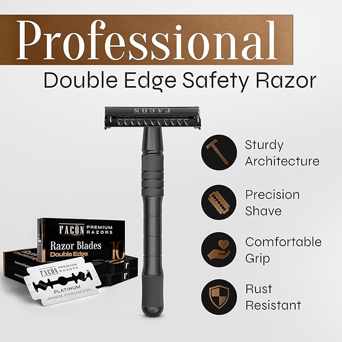 Facón Double Edge Safety Razor + Facón Hair Cutting Scissors