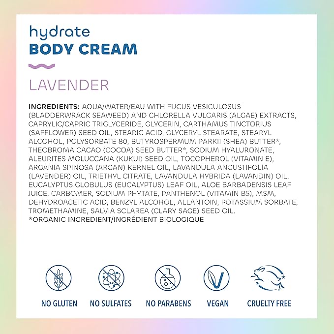 Seaweed Bath Co. Body Wash and Body Cream Duo 12 Ounce 6 Ounce Lavender Scent Sustainably Harvested Seaweed