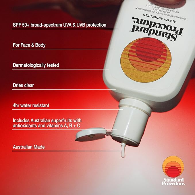 Standard Procedure - Travel Sunscreen Set - SPF 50 Sunscreen Lotion - SPF 50 Lip Balm - After Sun Aloe Vera - Australian Sunscreen
