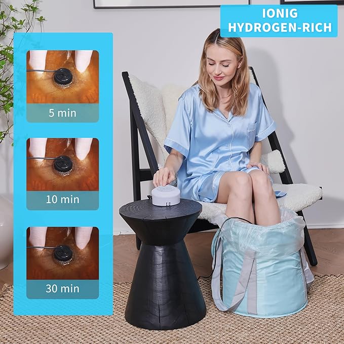 Portable Ionic Detox Foot Bath Perfect for Birthday Feet Detox Spa Ion Cleanse Chi Machine Negative Hydrogen System for Home Travelling USE with Foot Bucket 2PCS Arrays 10 Tub Liners