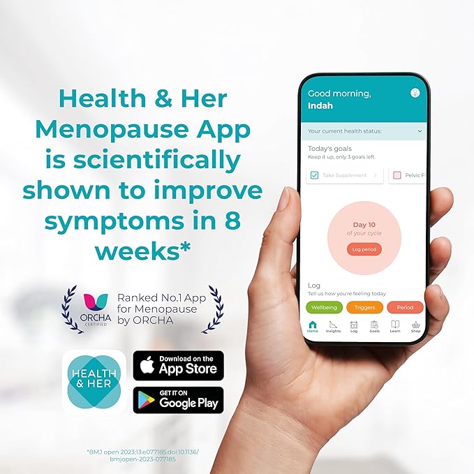 Health &amp Her Multivitamin for Women Taking Menopause Hormone Therapy (MHT/HRT) - Supplements for Women - Nutrition and Wellbeing Support - 1 Month Supply 60 Tablets - Vegan &amp Gluten Free
