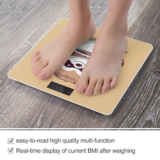 Yoga Sloth Coffee Scale for Body Weight Highly Accurate Digital Bathroom Body Scale Digital Bathroom Scales for People Anti-Slip Large LCD Display Smart Scales