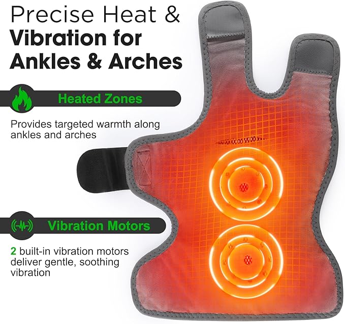 2 Pack Cordless Ankle and Foot Massager Ankle Massager for Pain Relief Feet Massager Ankles Heating Pad Foot Heating Pad Heating Pads for Ankles Feet Pain Relief Grey