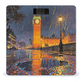 London Big Ben Rainy Evening Scale for Body Weight Sturdy Tempered Glass Weighing Scales with LCD Display Accurate Digital Bathroom Scale Convenient Body Fat Smart Scales Easy Read