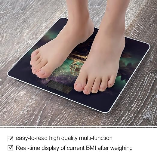 Dream Music Box Scale for Body Weight High Precision Digital Weight Scales with LCD Display Anti-Slip Sturdy Slim Tempered Glass Bathroom Scale for Home Use