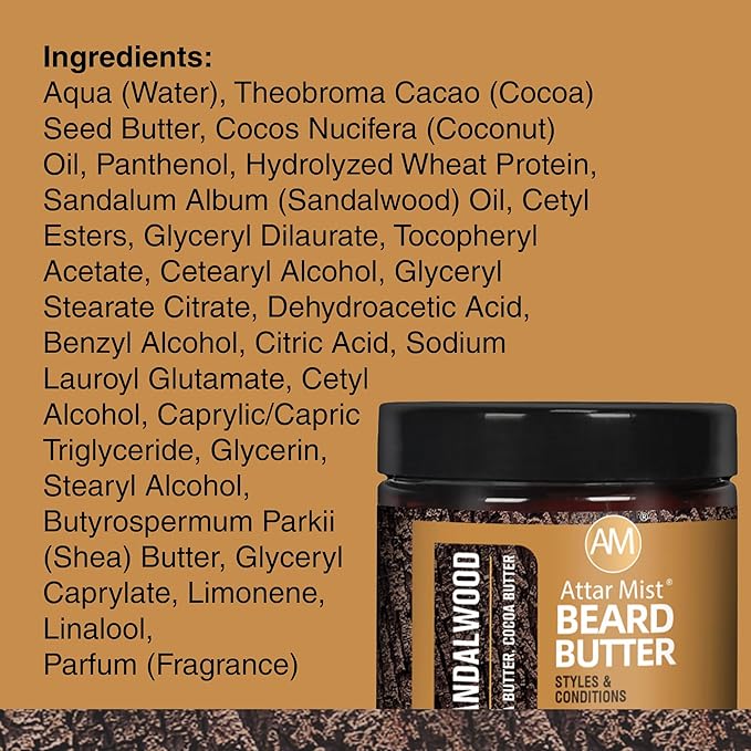 AM Beard Butter &amp Beard Oil for Men Beard Kit – Sandalwood Beard Care Kit for Men – Beard Softener Moisturizer &amp Itch Relief – Mustache Oil – Shea Cocoa Butter Argan Oil Vitamin E – 4 oz