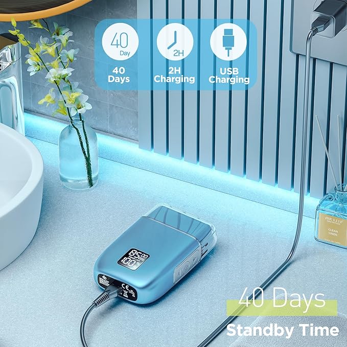 Electric Foil Shavers for MenUpgraded 3-Speed Electric Razor Double Floating Blade IPX7 Waterproof Wet/Dry LED Display USB Rechargeable