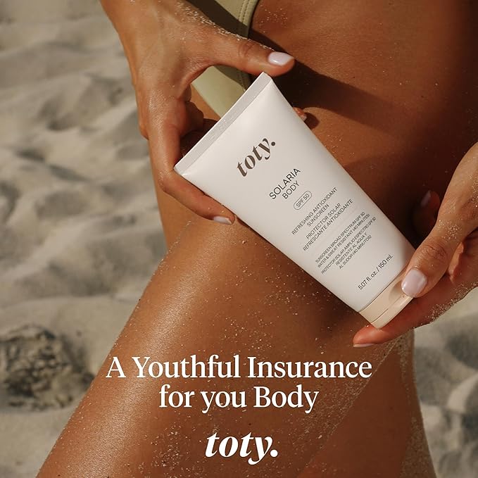 Toty by Sofia Vergara - Solaria Body SPF 50 Refreshing Antioxidant Sunscreen - UVA/UVB Protection - Weightless Body SPF for All Skin Types - Water &amp Sweat Resistant - 5.07 fl oz