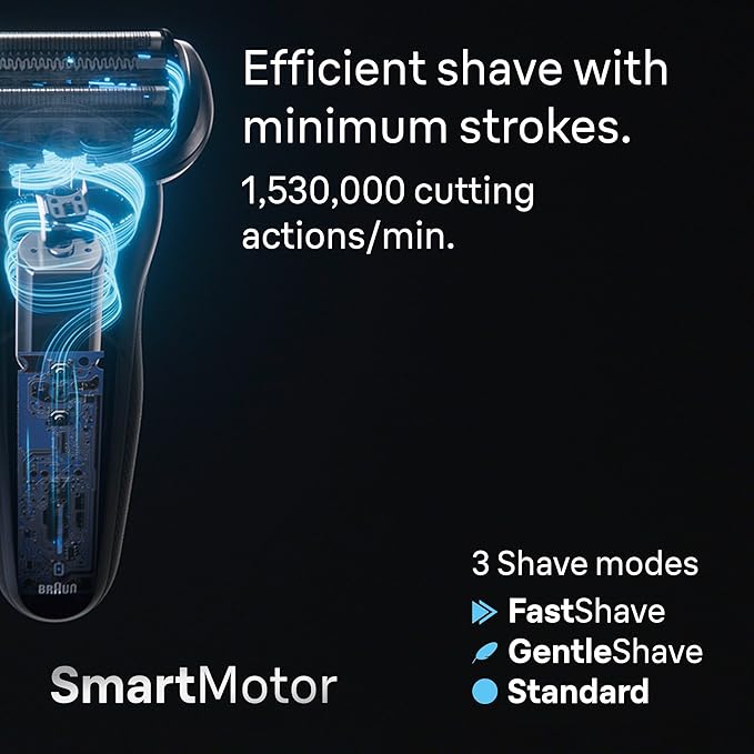 Braun Electric Shaver for Men Series 7 7120s Wet &amp Dry Shave Turbo &amp Gentle Shaving Modes Waterproof Foil Shaver with Precision Trimmer Space Grey