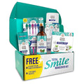 GuruNanda Total Smile Makeover Kit Regular with Cocomint Oil Pulling Dual Barrel Whitening Mouthwash Whitening Strips &amp Butter on Gums Toothbrushes